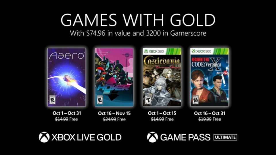 Xbox Live Gold Ottobre 2021