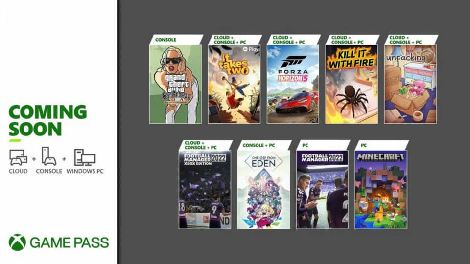 Xbox Game Pass Novembre 2021
